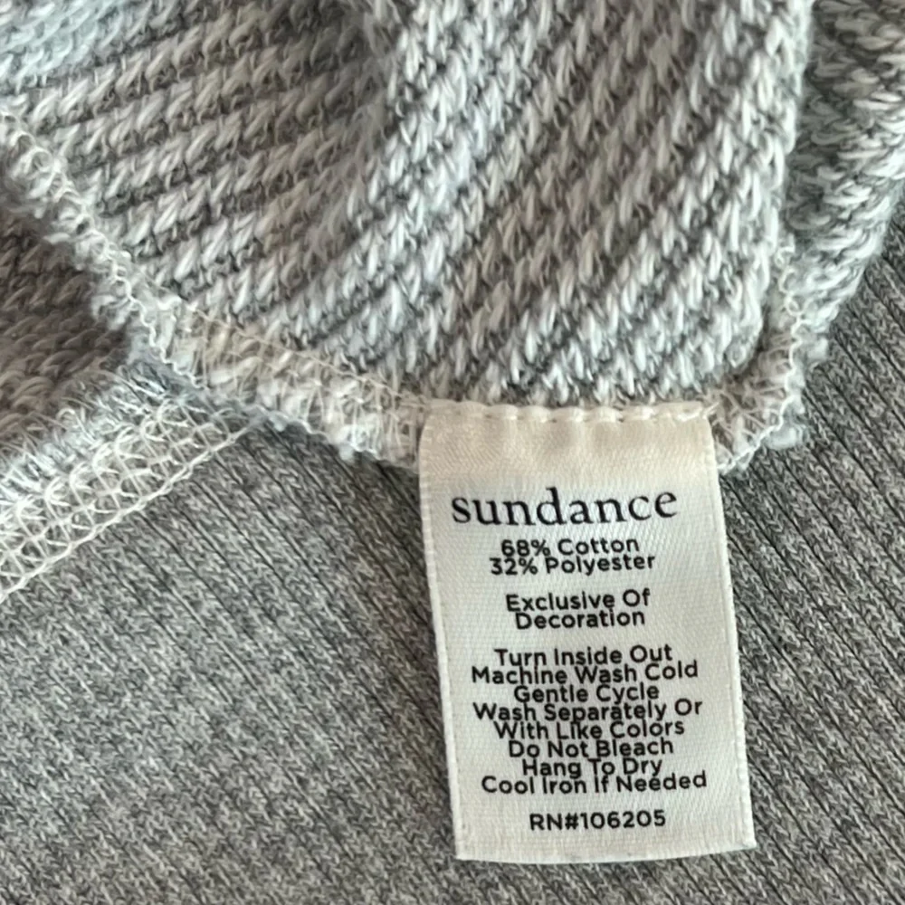 Sundance Annabeth Cross Stitch Floral Embroidery Zip Hoodie Medium Heather Gray - Picture 6 of 6